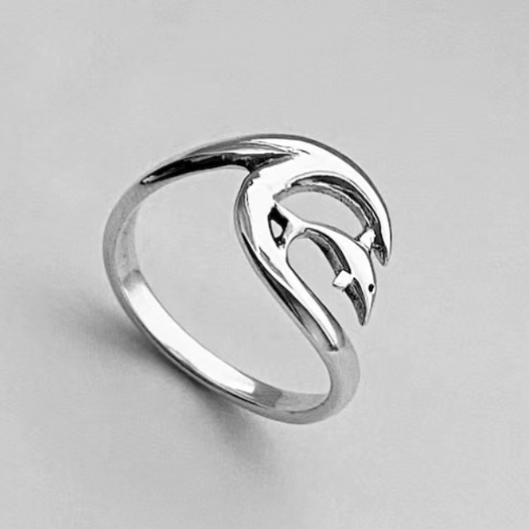 Ocean Wave Dolphin Ring - Picture 3 of 8